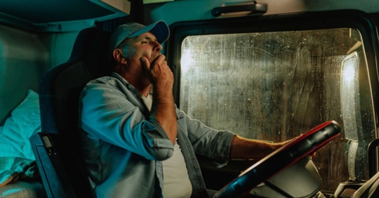 Tired truck driver